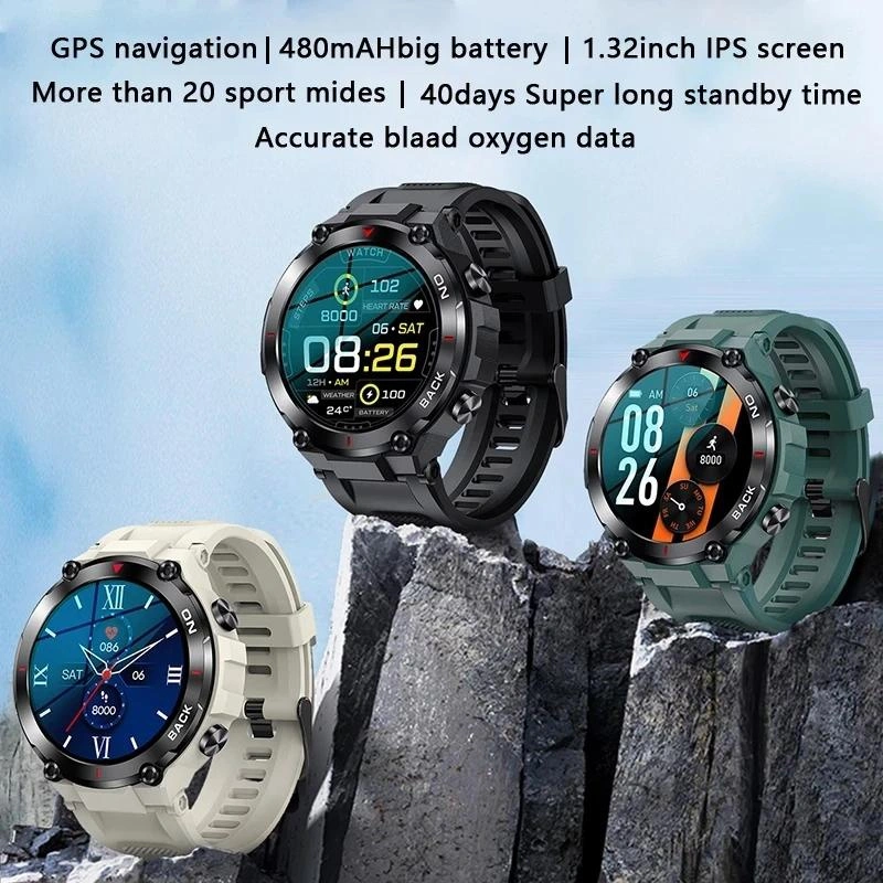 Lige 2023 GPS Smart Watch Sports Fitness Bracelet Call Reminder Heart Rate IP68 Waterproof Smartwatch For Men Android IOS Watch