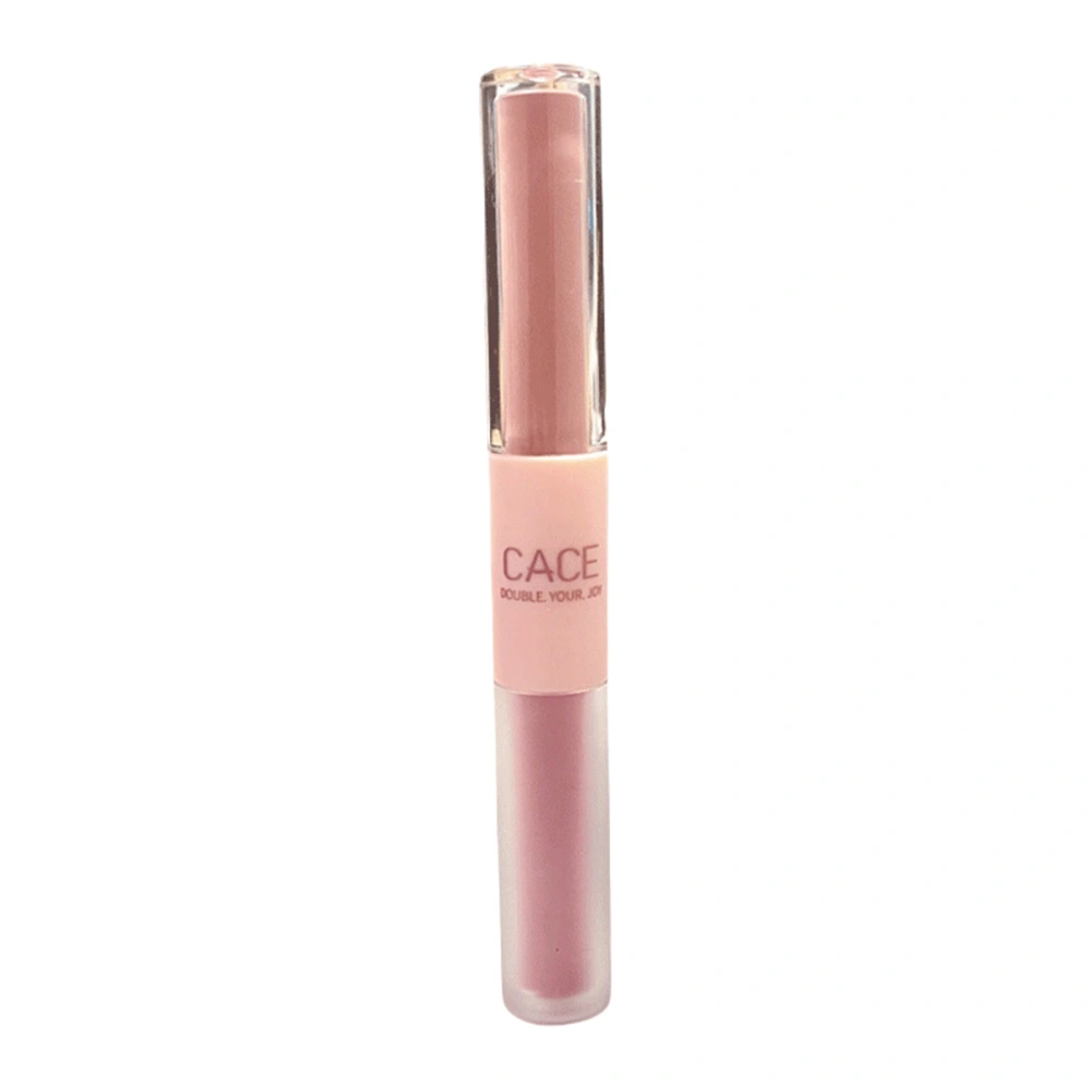 Double-end Liquid Lipstick, 2-in-1 Long Lasting Matte Mirror Finish Lip Mud Makeup Cosmetics