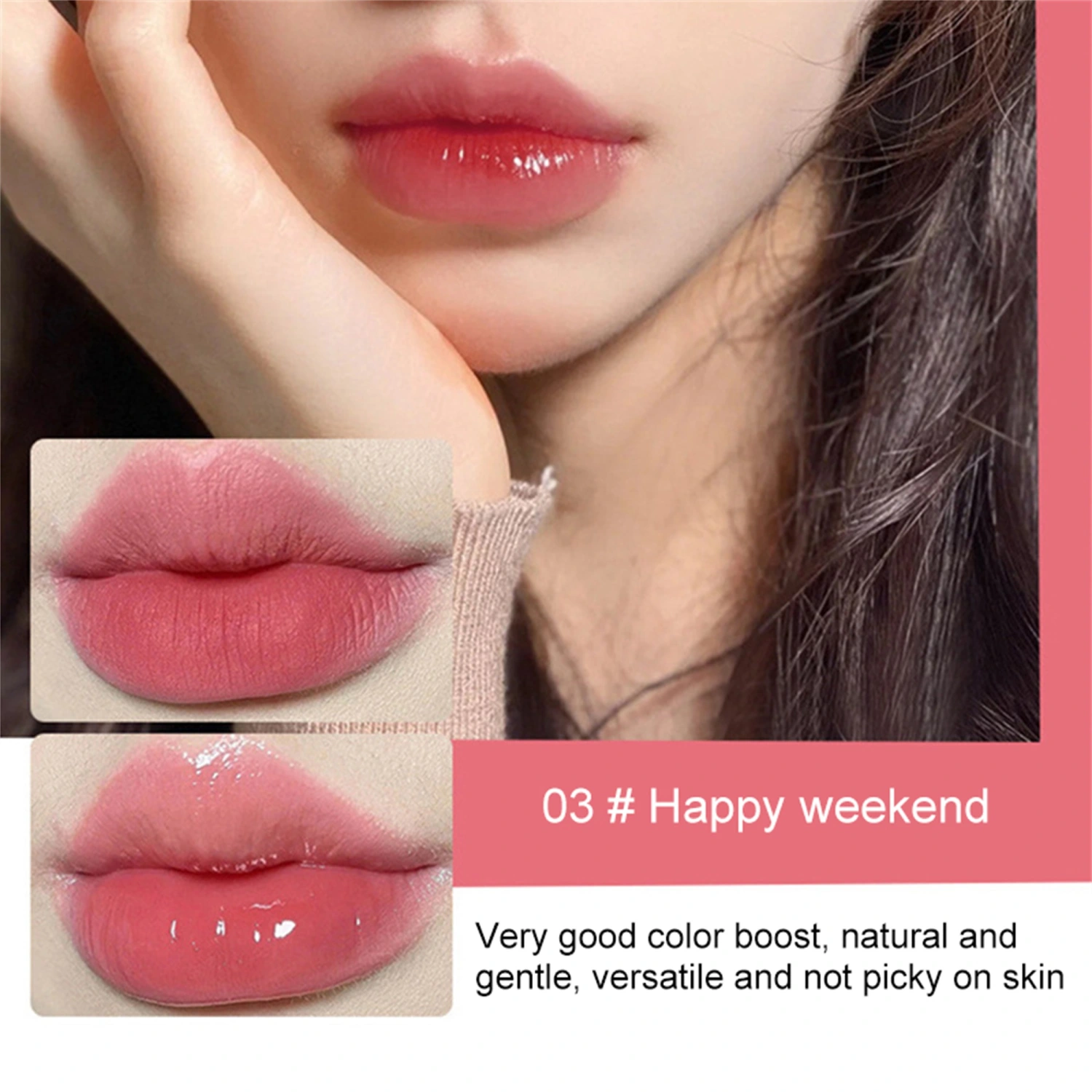 Double-end Liquid Lipstick, 2-in-1 Long Lasting Matte Mirror Finish Lip Mud Makeup Cosmetics