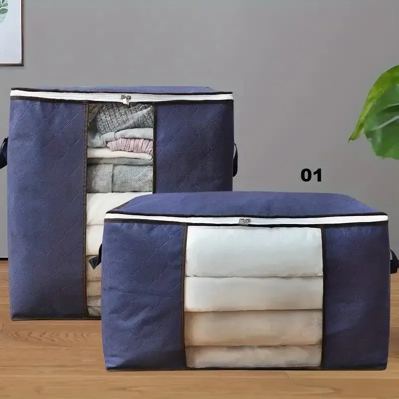 Organize Your Closet with a Large Storage Bag: Reinforced Handle, Clear Window, and Sturdy Zippers!