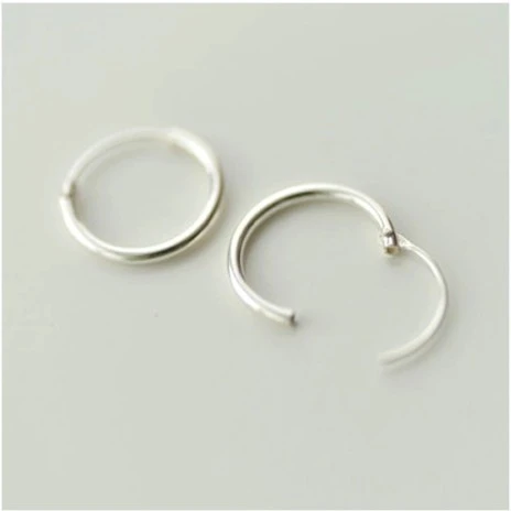 High Quality Silver Small Endless Hoop Rings Lip Nose Ear Studs 7mm