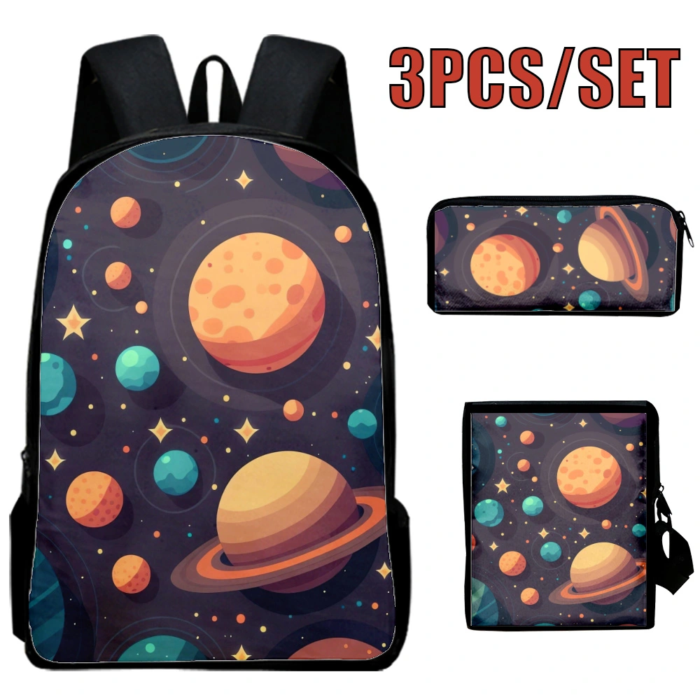 Cute Space Backpack,College Bookbag,Knapsacks,Backpacks For College,Teen Girl Backpacks For High School,3PCS