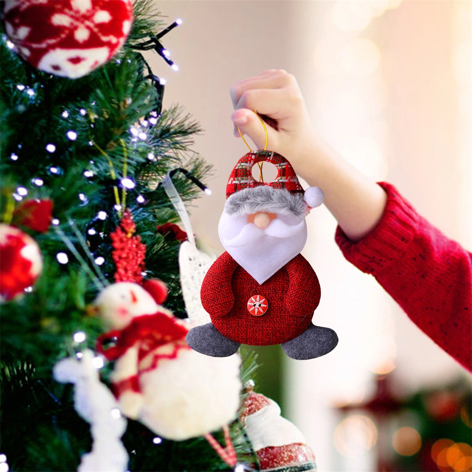 Christmas Plush Doll Ornaments, Snowman Hanging Decorations for Christmas Tree Home Party Festival Hanging Decor Gift