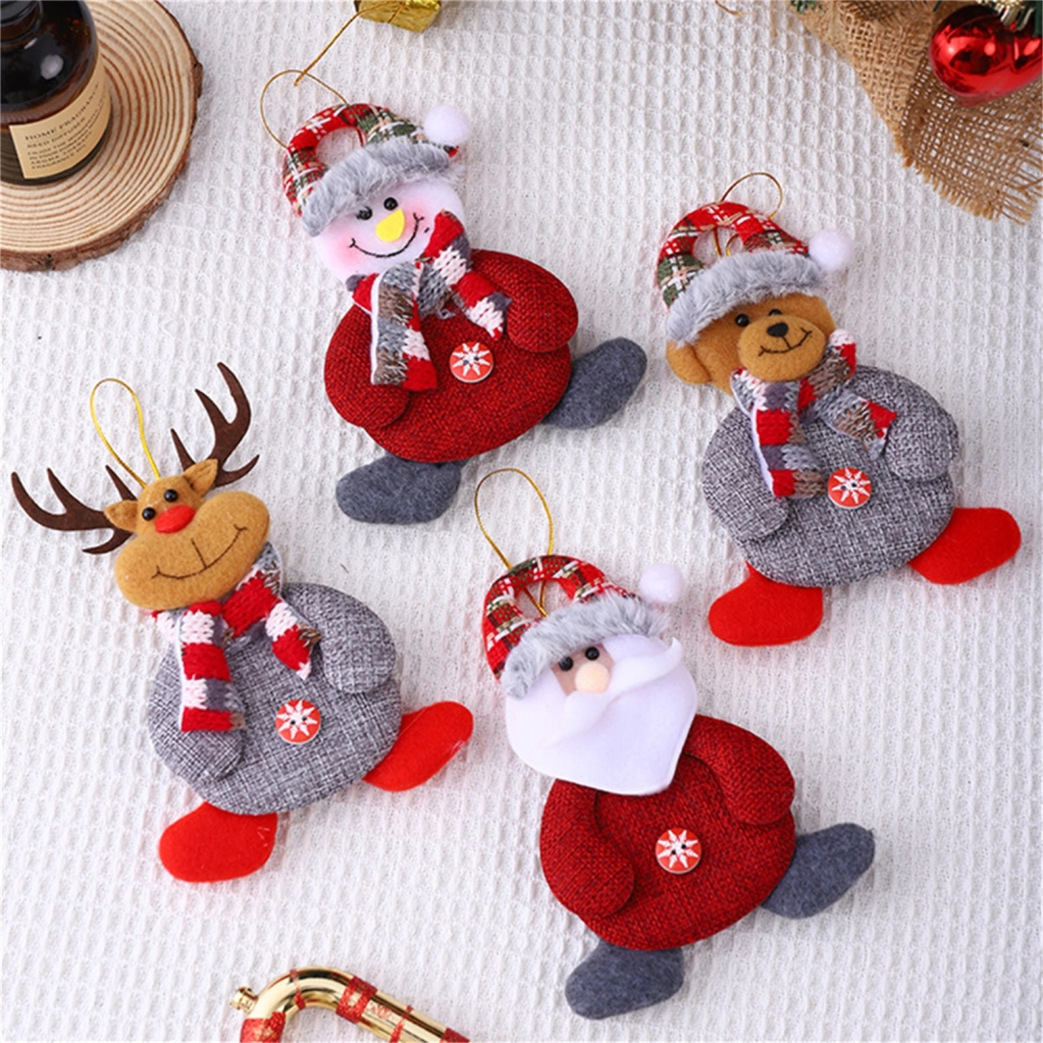 Christmas Plush Doll Ornaments, Snowman Hanging Decorations for Christmas Tree Home Party Festival Hanging Decor Gift