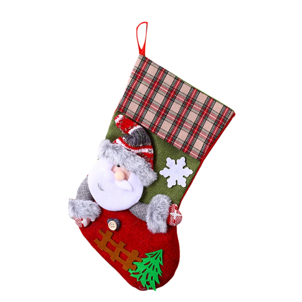 Christmas Stockings Gift Bag Santa Claus/Snowman/Elk Hanging Socks Candy Bag Ornament for Tree Decor Party Supplies