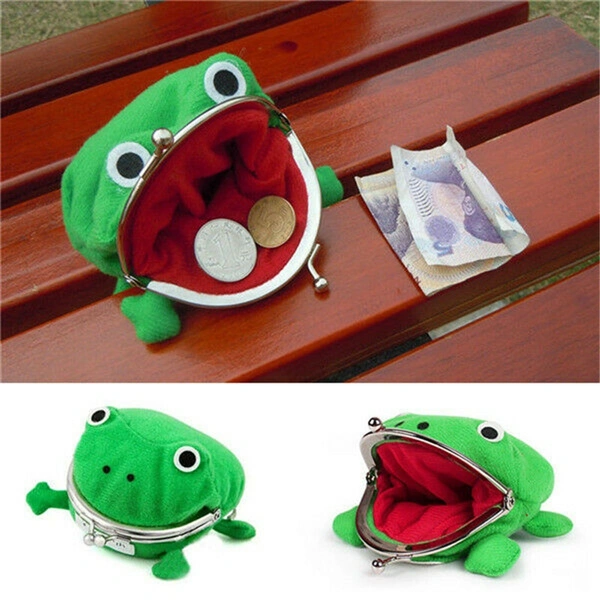 1 PC Frog Coin Purses Women's Wallet Pouch Manga Shape Fluff Clutch Cute Wallet Purse Coin Holder Adult Kids Girls Gift