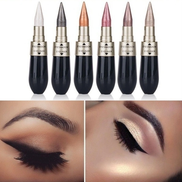 6 Colors Double-end Waterproof Liquid EyeShadow Eyeliner Combination Easy To Wear Makeup