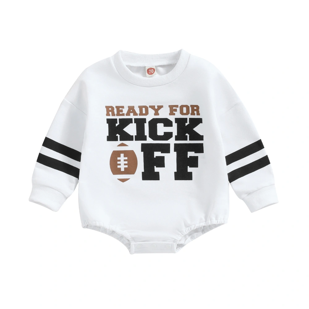 Toddler Baby Sweatshirt Rompers Cute Rugby Letter Print Long Sleeve Jumpsuit for Newborn Infant Fall Clothes