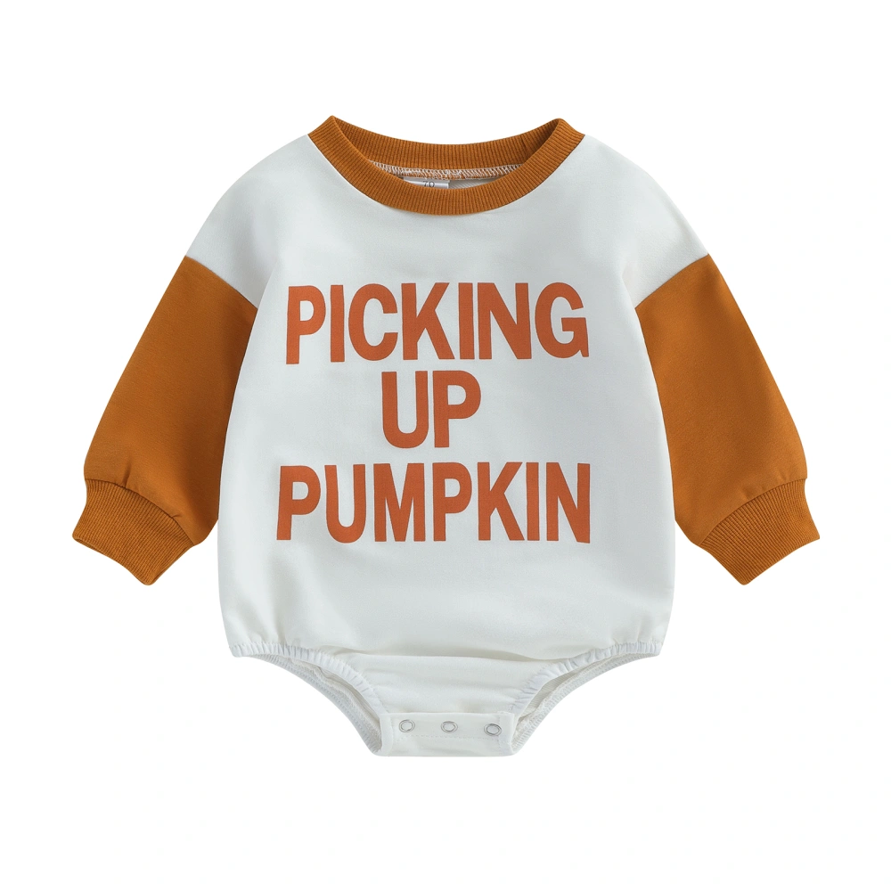 Toddler Baby Sweatshirt Rompers Halloween Thanksgiving Letter Print Long Sleeve Jumpsuit for Newborn Infant Clothes