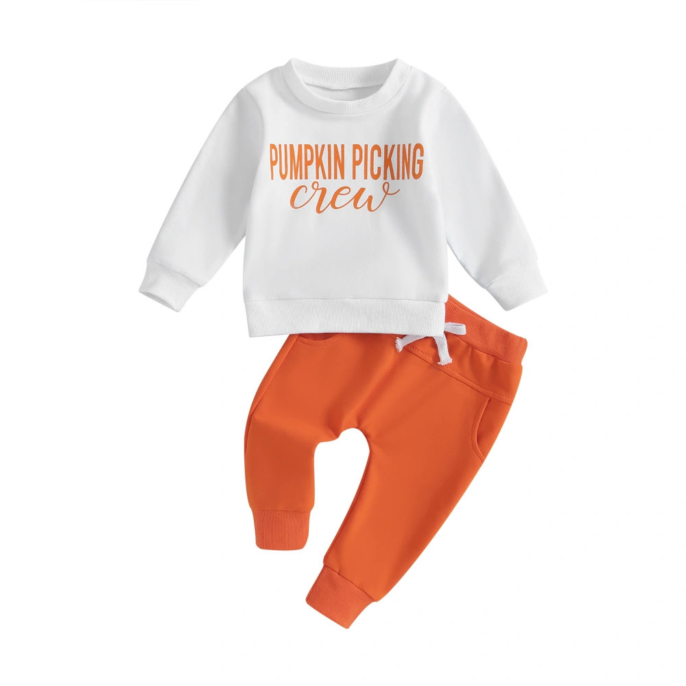 Toddler Boys Girls Halloween Outfits Long Sleeve Letter Print Tops + Pants Set Newborn Clothes