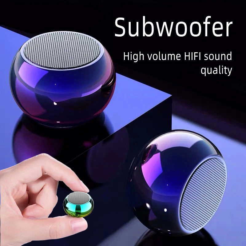 Round Mini Bluetooth 5.0 Wireless Speaker 9D Subwoofer Outdooe Sports Bluetooth Speaker CNC Turbo Music Player