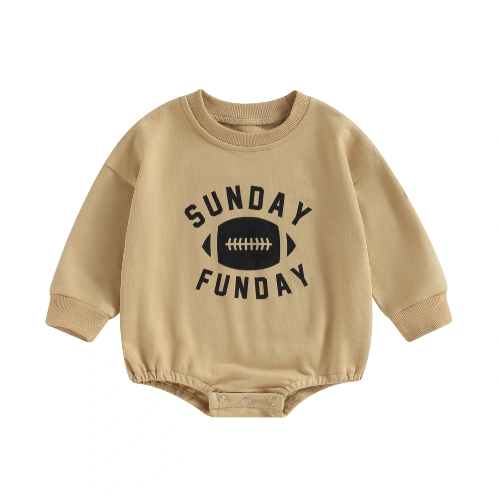 Baby Sweatshirt Rompers Cute Rugby Letter Print Toddler Long Sleeve Jumpsuit for Newborn Infant Warm Clothes