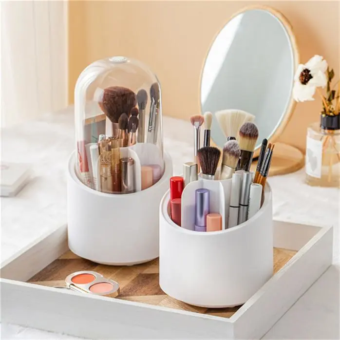 360° Rotating Makeup Brush Storage Box Lipstick Eyebrow Pencil Holder Portable Desktop Cosmetic Holder