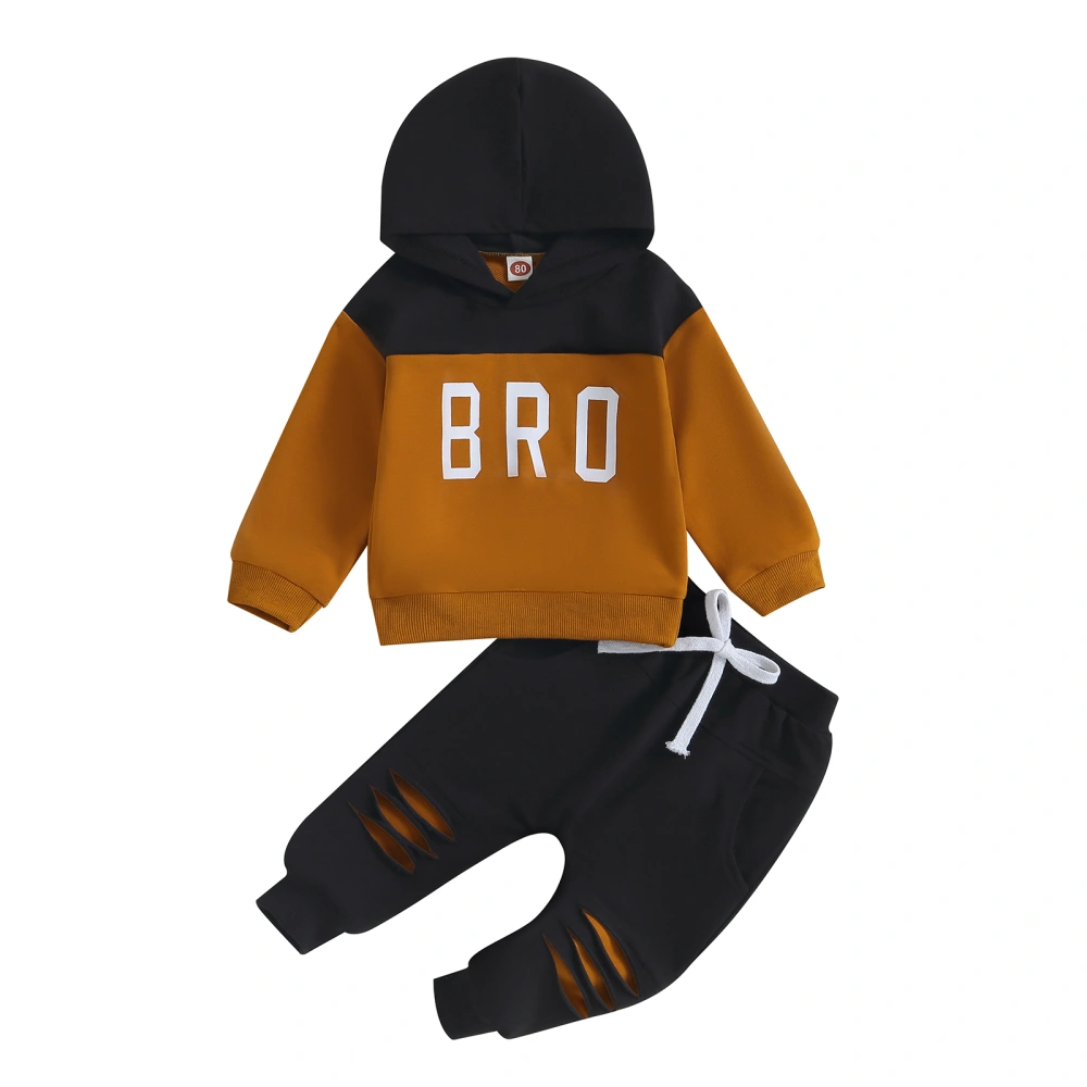 Baby Boys Girls Halloween Outfits Long Sleeve Contrast Color Hoodie + Pants Set Toddler Clothes