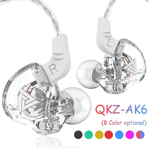 QKZ AK6 New In-Ear Headphones with Microphone HIFI Subwoofer Noise Cancelling Headphones Game Sports Music Monitor Earbuds(1Pcs)