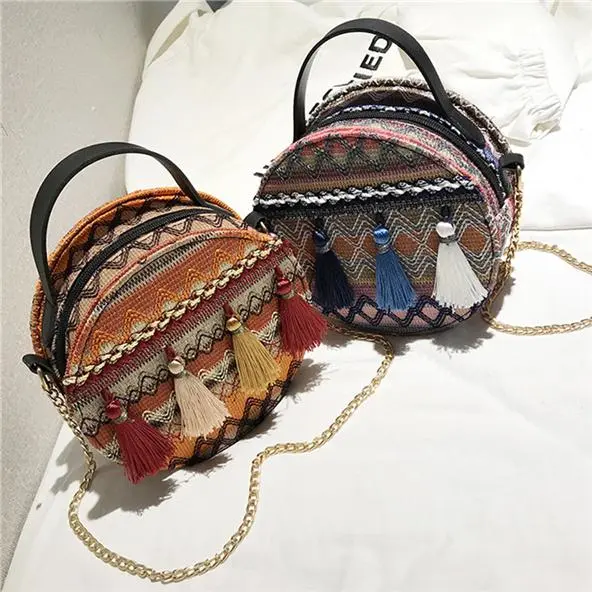 Summer All-match Messenger Bag Harajuku Ethnic Style Chain Shoulder Bag Women's