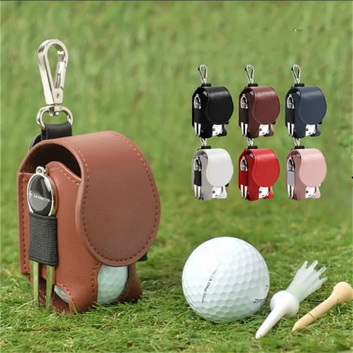 Golf Ball Bags Mini Ball Storage Bags Hang On Waist Golf Ball Bag Pouch with Metal Buckle