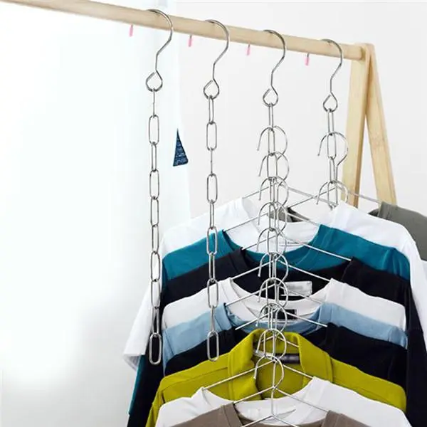 Metal Clothes Market Store Display Hanging Chain Hooks Ring Hanger Household Tools