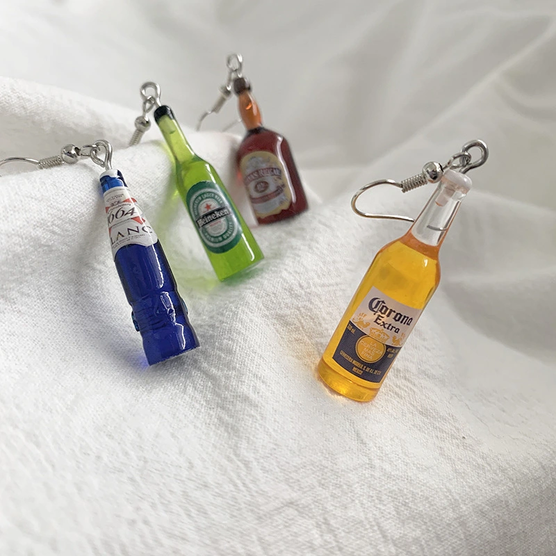 Creative Mini Beer Bottle Earrings Whiskey Bottle Dangle Earrings Funny Wine Bottle Earrings Women's Earrings Gift for Drinkers