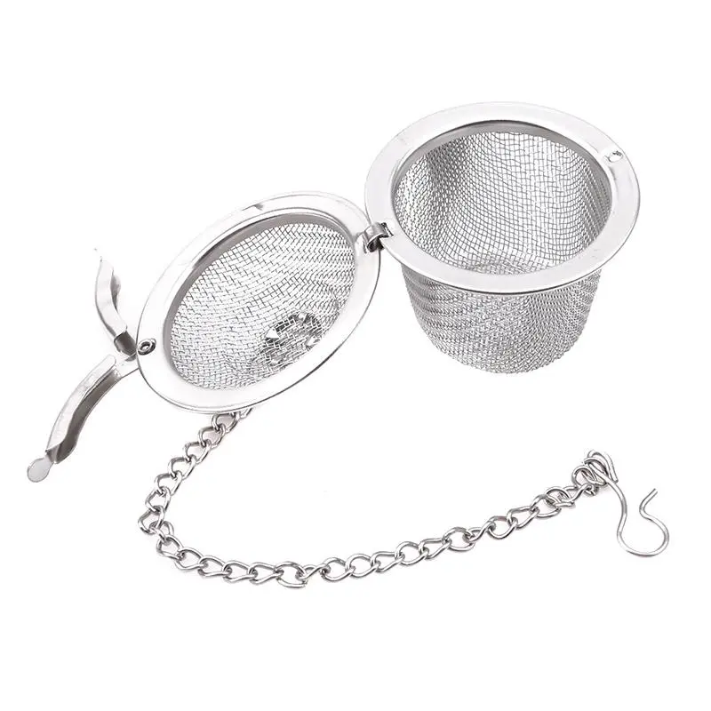 1Pc Stainless Steel Sphere Locking Spice Tea Ball Strainer Mesh Infuser Filter Infusor