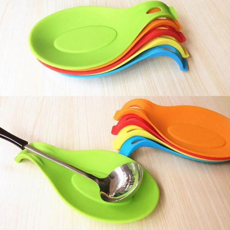 Novelty Candy Color Kitchen Tools Heat Resistant Silicone Put A Spoon Mat Insulation Mat Placemat