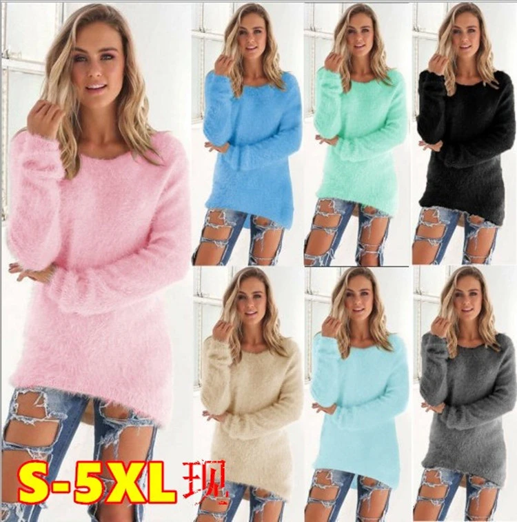 BKus Size Fashion Womens Clothes Autumn and Winter Sweaters Casual Long Sleeve Sweaters Ladies O-neck Shirts Cotton Pullover Loose Sweaters XS-5XL