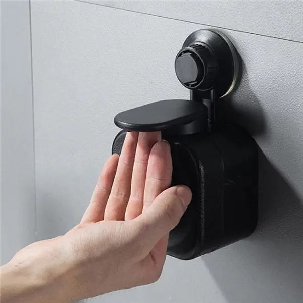 Pressure Abs Wall Mounted Hanging Kitchen Suction Cup Bathroom Soap Dispenser No Drilling