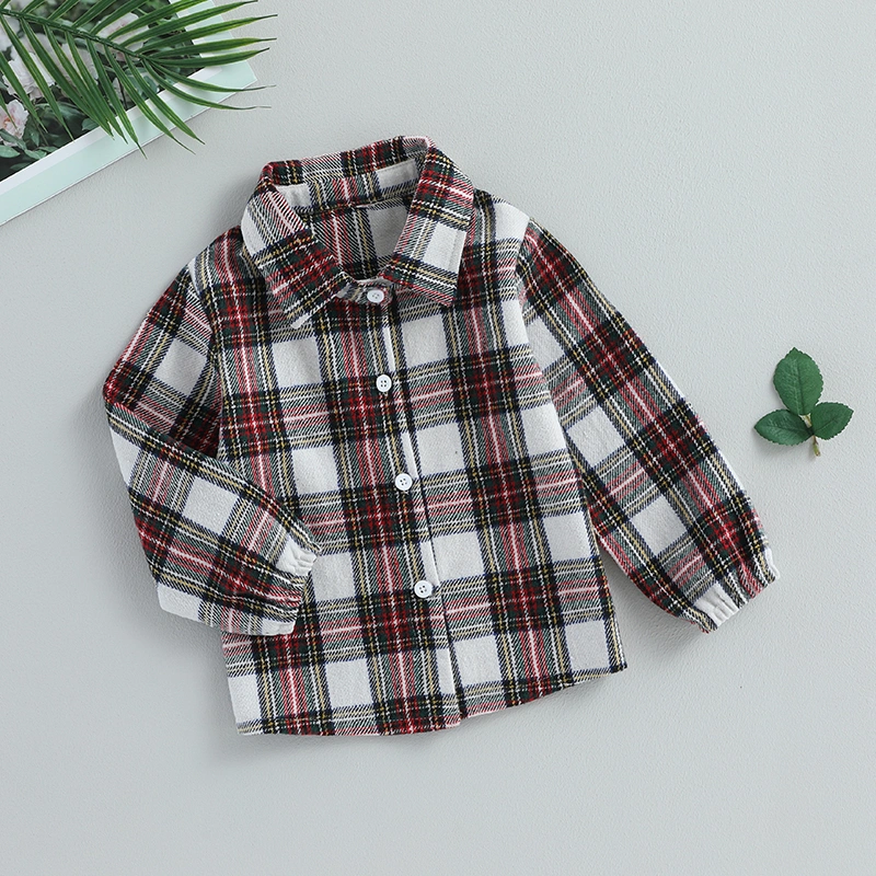 Toddler Plaid Shirt Jacket Casual Lightweight Warm Jacket for Infant Baby Boy Girl Spring Outwear