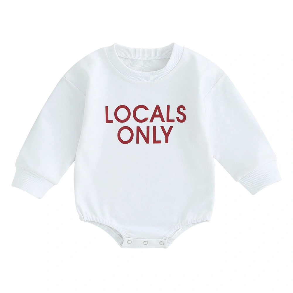 Baby Girls Boys Sweatshirts Rompers Letter Print Crew Neck Long Sleeve Toddler Clothes Fall Bodysuits