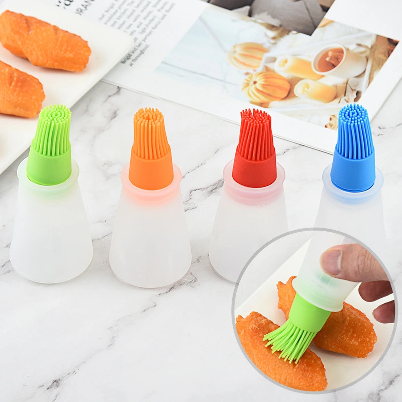 Yunseabuy Grill Oil Bottle Brushes Tool Heat Resisting Silicone BBQ Basting Oil Brush Barbecue Cooking Pastry Oil Brushes In Random (Size: Pack of 1)