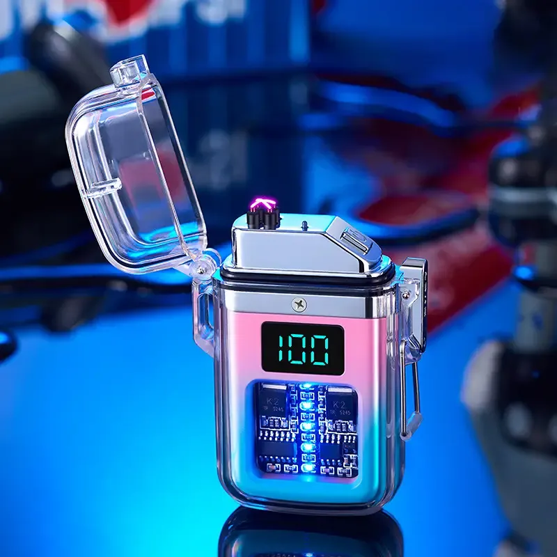 Windproof & Waterproof Electric Lighter - USB Rechargeable, USB Cable Included (No Charger)