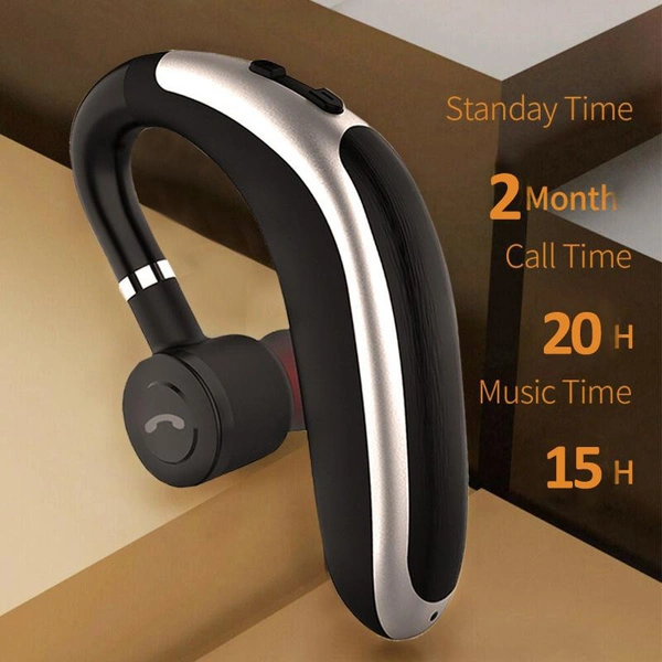 Wireless Bluetooth 5.0 Headset, Waterproof Sport Bluetooth Earpiece, Business Earhook Earphones, Driving Trucker Headset Earbuds Noise Cancelling with Microphone, for IOS Android Windows Smartphon