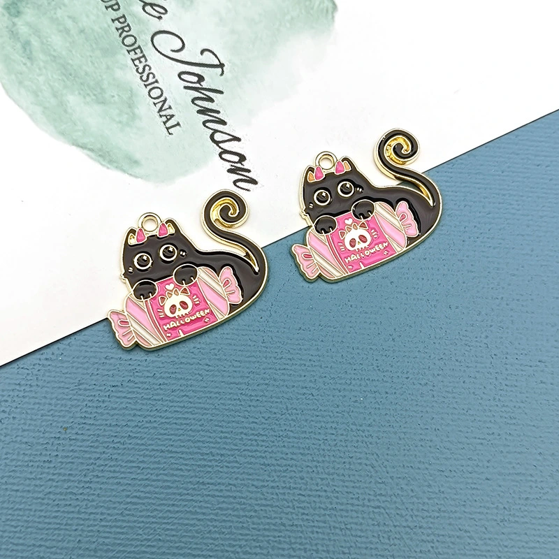 Fashion Halloween Cartoon Cat Pendant