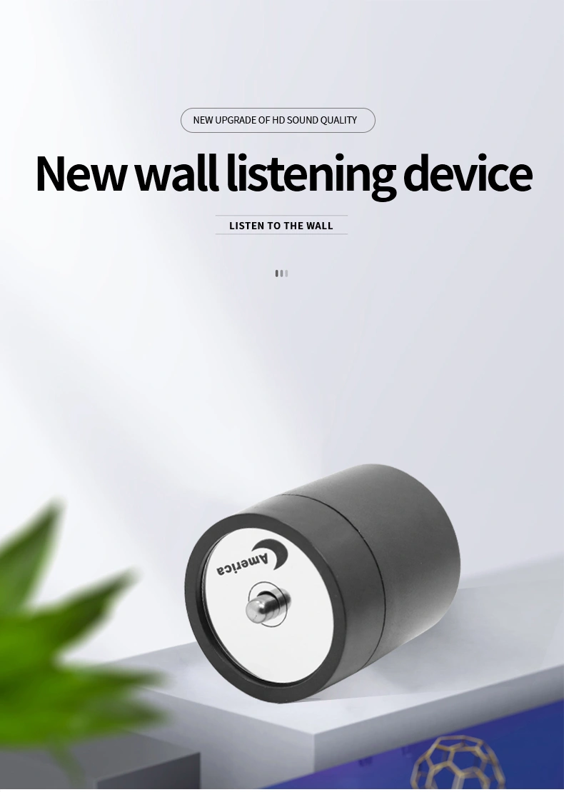 Black Ear Amplifier Wall Microphone High Strength Voice Listen Detector Audio Listening Device Amplifier For Pipe Water Leakage, Through Wood Walls Doors, Windows Steel Plates Voice Tool