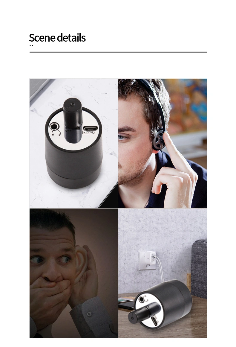 Black Ear Amplifier Wall Microphone High Strength Voice Listen Detector Audio Listening Device Amplifier For Pipe Water Leakage, Through Wood Walls Doors, Windows Steel Plates Voice Tool