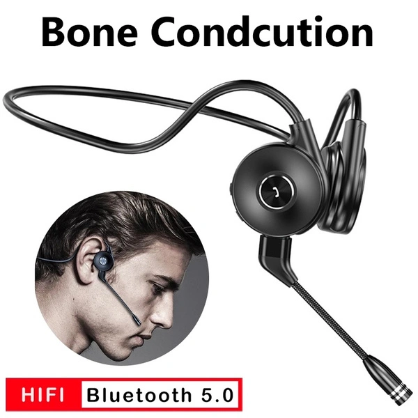 Ear-open Bone Conduction Bluetooth Headset Wireless Waterproof Sport Earphones Hifi Stereo Headphones with Microphone