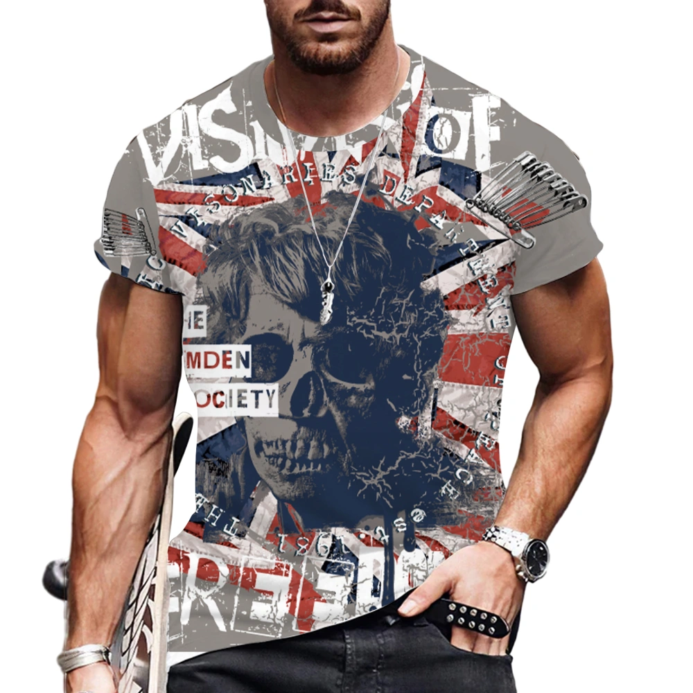 4th of July Men T-Shirts Stripe Stars Letter Print Crew Neck Short Sleeve Shirts Summer Casual Independence Day Tops