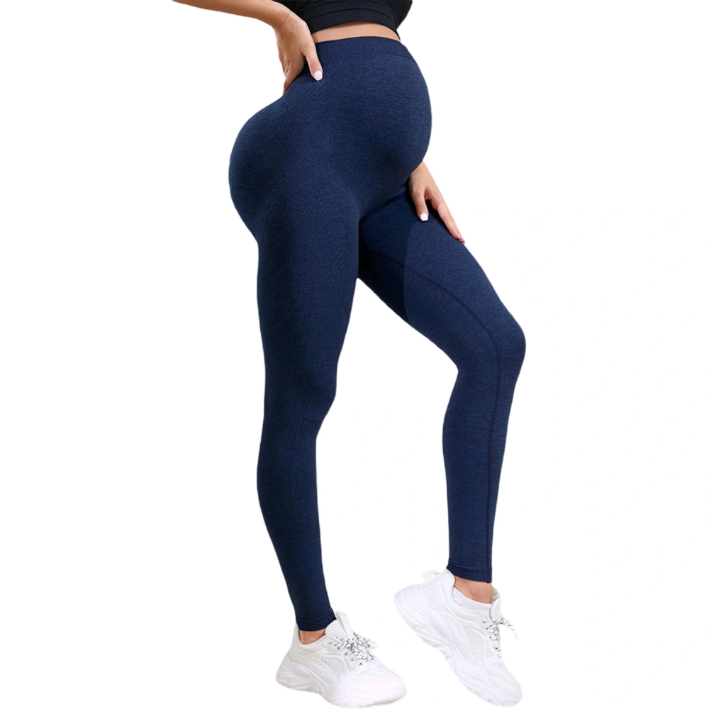 Maternity Leggings over the Belly Solid Color Soft Pregnancy Yoga Pants for Women Athletic Workout Active Wear