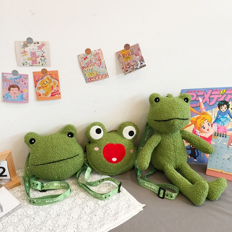 Cute Frog Doll Messenger Bag Cartoon Plush Bag