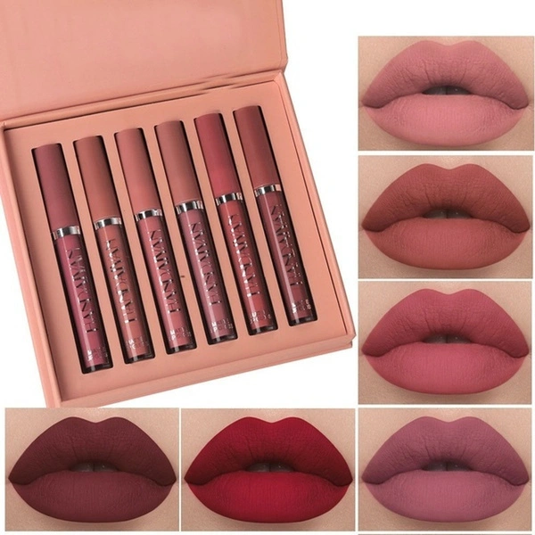 6Pcs Matte Lipstick Set Waterproof Long Lasting Lipstick Party Cosmetic Make Up
