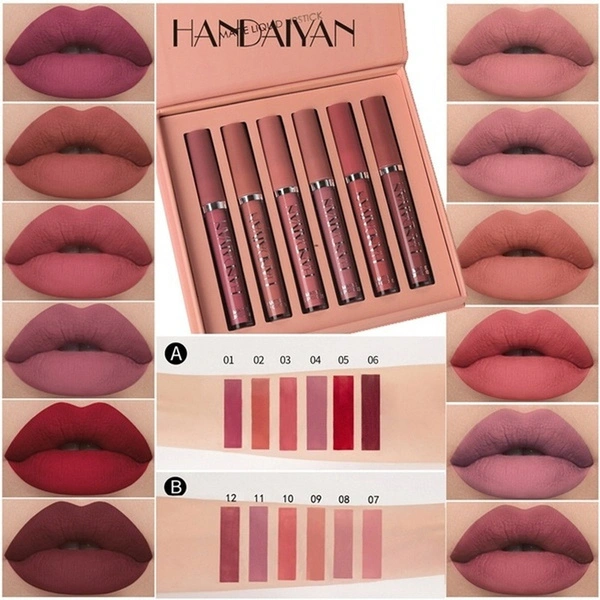 6Pcs Matte Lipstick Set Waterproof Long Lasting Lipstick Party Cosmetic Make Up