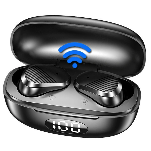 Bluetooth 5.2 Wireless Headphones Bass Headset Stereo Earbuds True Wireless Noise Cancelling Bluetooth Earphones with Charging Case