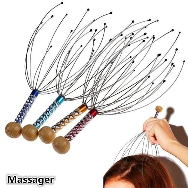 Head Neck Scalp Massager Massage Octopus Equipment Stress Release Relax Tool