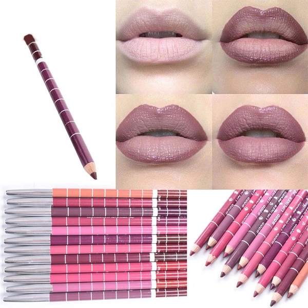 28Pcs/set Professional Makeup Lipgloss Pencil Lipstick Long Lasing Brown Velvet Matte Metallic Lipstick Lip Liner Pencil