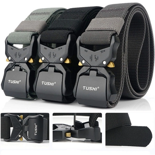 New Outdoor Tactical Belt for Men Canvas Nylon Multifunctional Magnet Buckle Belt Military Training Belt