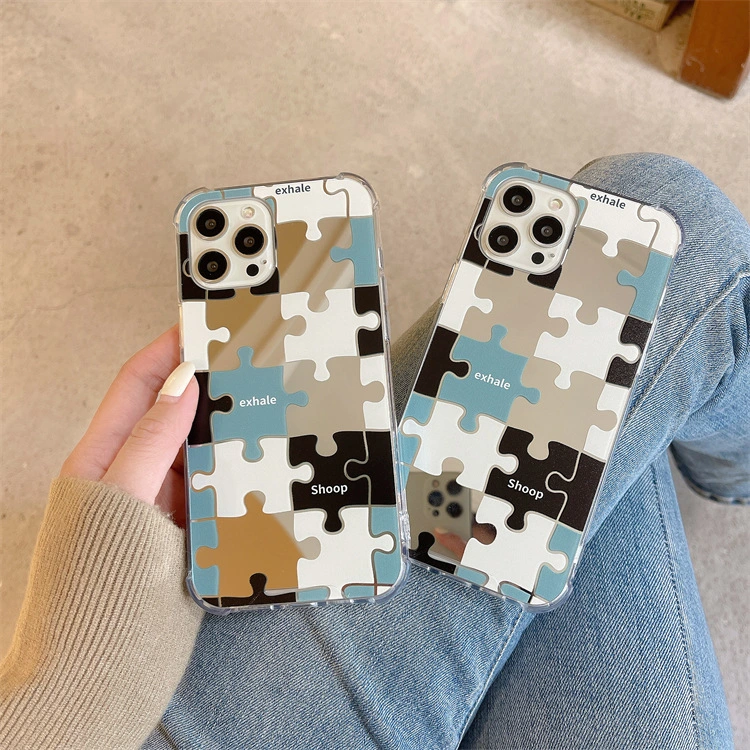 Creative Mirror Color Contrast Puzzle Phone Case