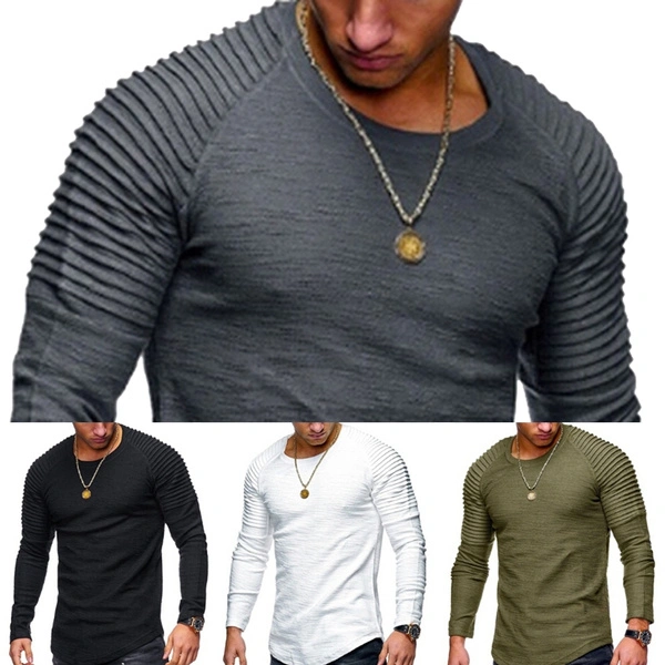 Men Long Sleeve Fashion Slim Bodycon Casual Street Style T Shirt Top