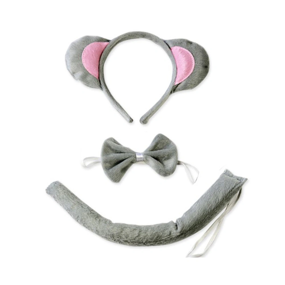 Halloween Kids Girls Costume Set Cartoon Animal Headband Bow Ties and Tails for Toddler Role-playing Cosplay