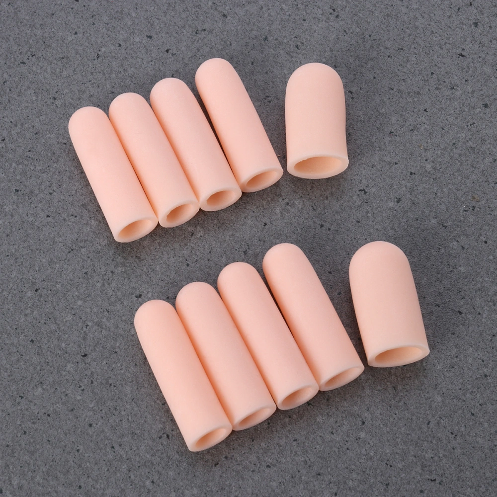 10pcs Silicone Gel Toe Tube Finger Protector Sleeves Separators Protector for Protect Cracked Skin, Corn, Blisters, Callus