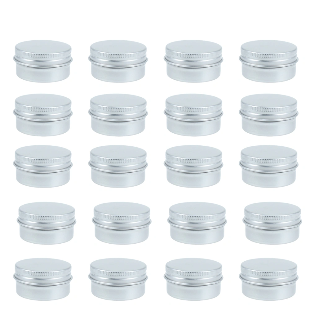 20pcs 20ml Travel Cosmetic Container Aluminium Sample Box with Screw Lid Empty Makeup Storage Pot